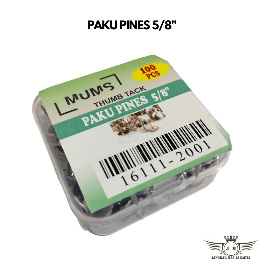 

Paku Payung Paku Pinus Pines Mading 5/8" Thumb Tacks MUMS +/- 100Pcs JKM