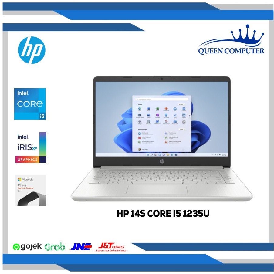 Laptop HP 14s Intel Core i5 1235U 8GB 512GB W11 OHS 2021 Silver