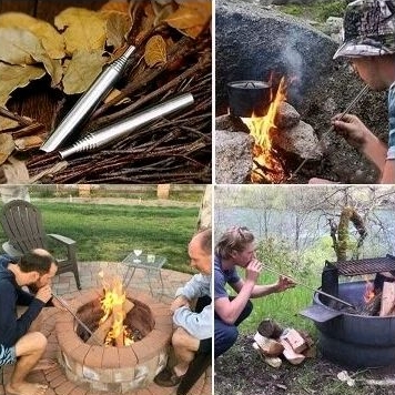 alat pipa peniup api unggun,  pipa peniup teleskopik stainless steel