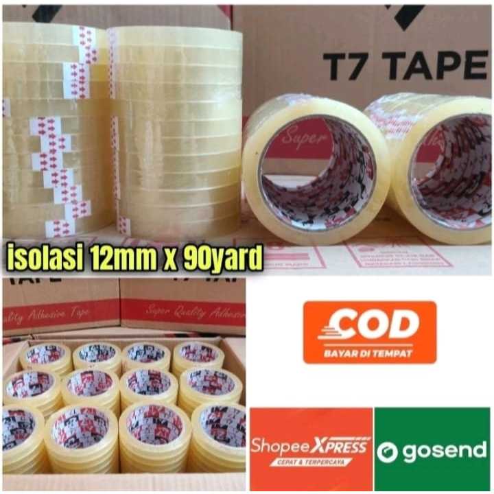 

Lakban bening/coklat ukuran 12mm*90yard 1 dus qty 288 pcs