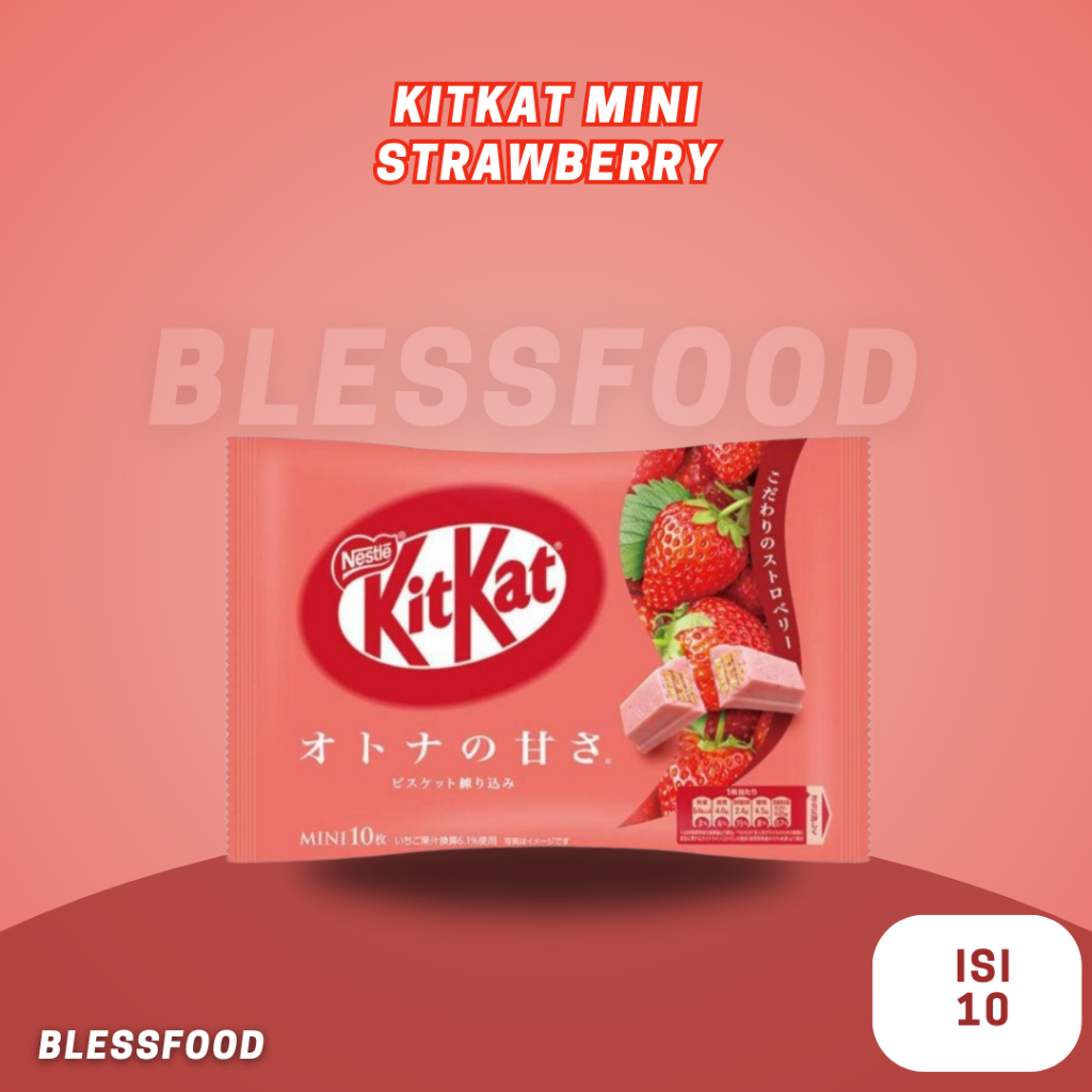 

Cokelat Jepang Kitkat Mini Strawberry Latte Isi 10 Bisa Ecer