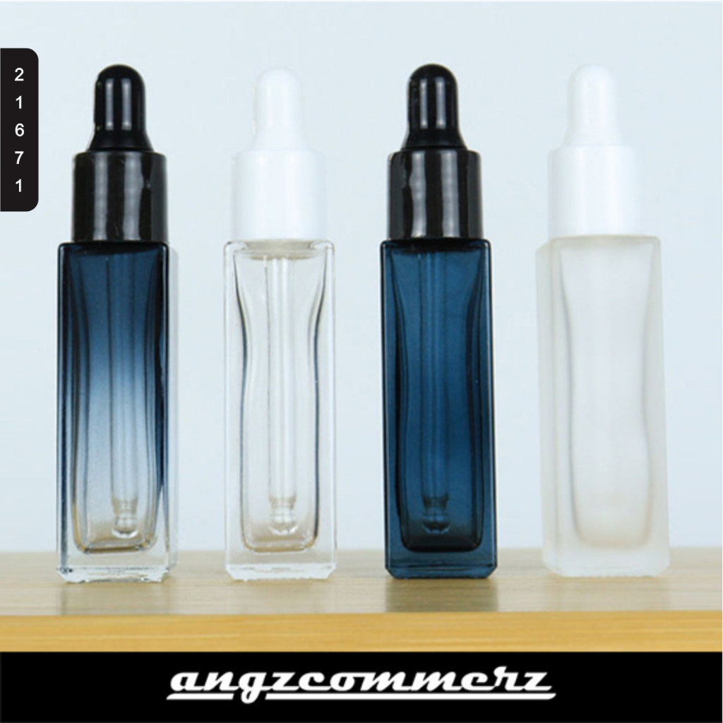 Botol Parfum Kaca Kotak Tetes Pipet Glass Bottle Tutup Putih 10 ml SY