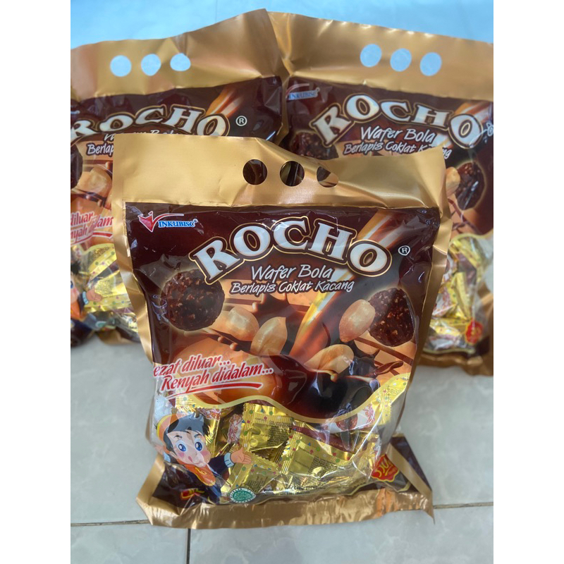 

Wafer Bola Berlapis Coklat Kacang Rocho