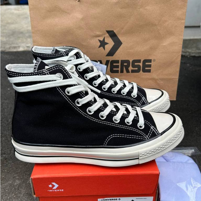 Sepatu Converse Chuck Taylor 70S High Black White Egret TERMURAH