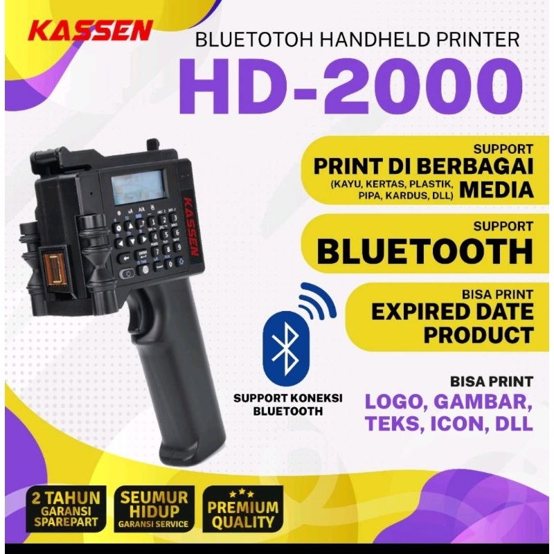 KASSEN HD- 2000 PRINTER HANDHELD INKJET EXPRIRED DATE CONNECT SMARTPHONE