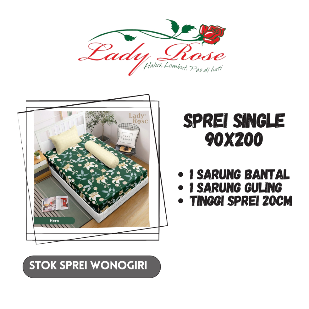 RF Sprei LADY ROSE PART A 90 MIX MOTIF 90x200 Extra Single / Small Size