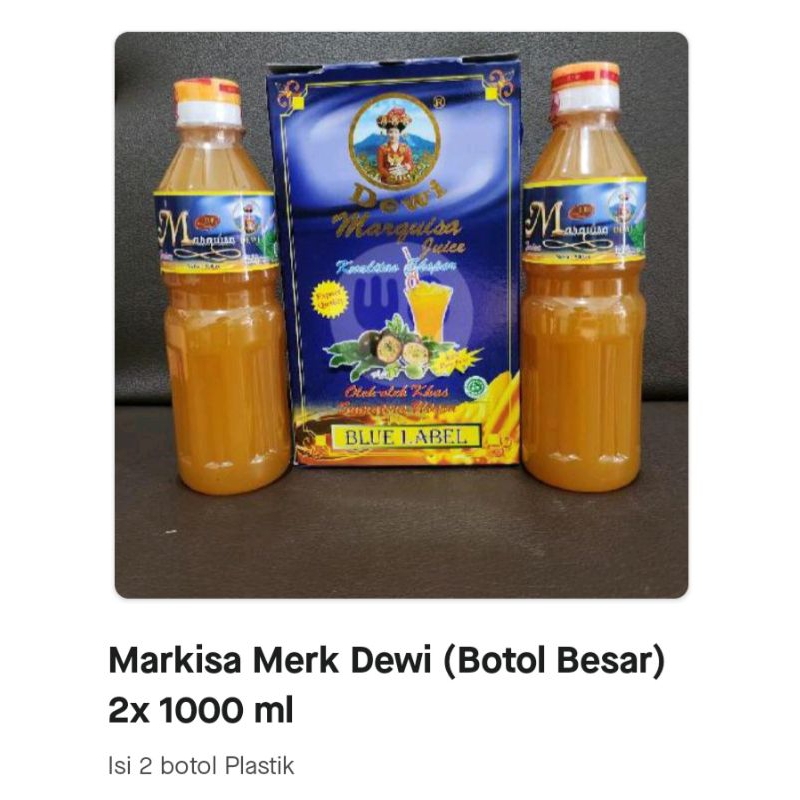 SIRUP MARKISA MERK DEWI BOTOL BESAR ( isi 2 botol )