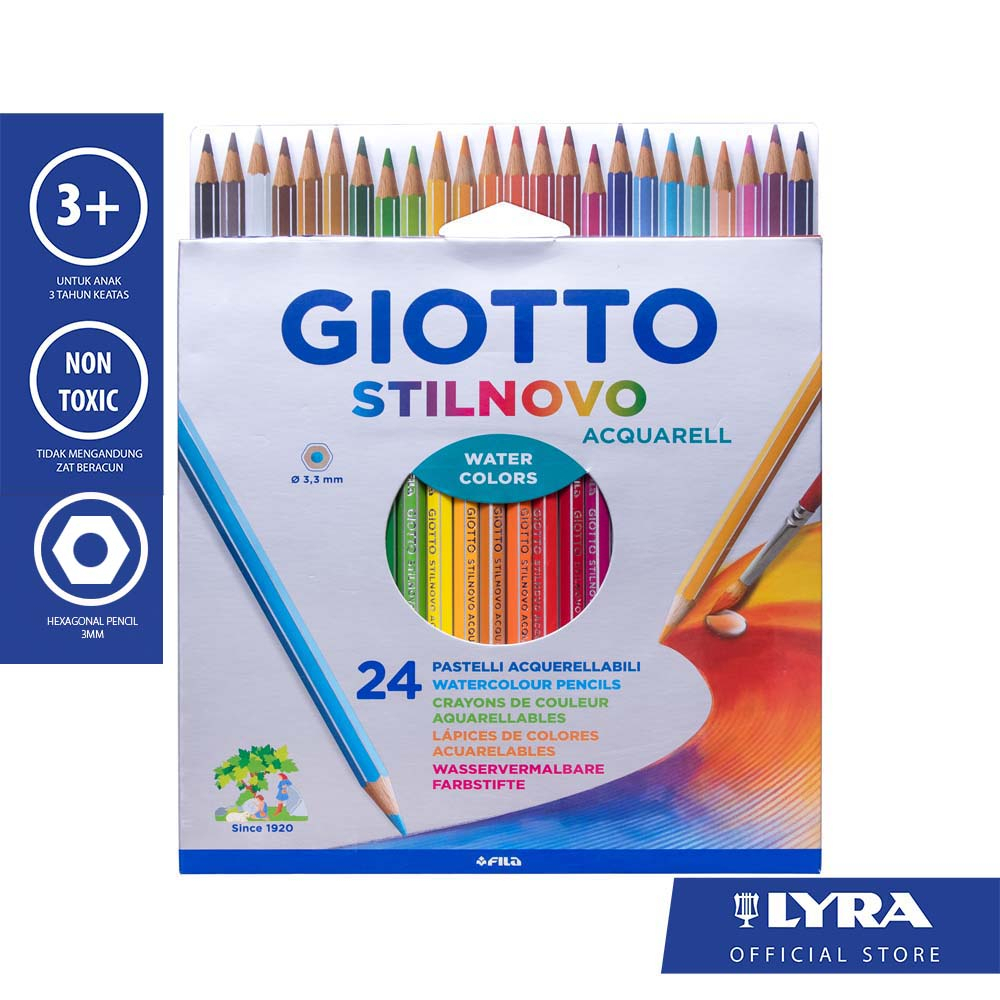 

Giotto Stilnovo Acquarell Cardboard - Pensil Warna Watercolor 24 Warna # 255800