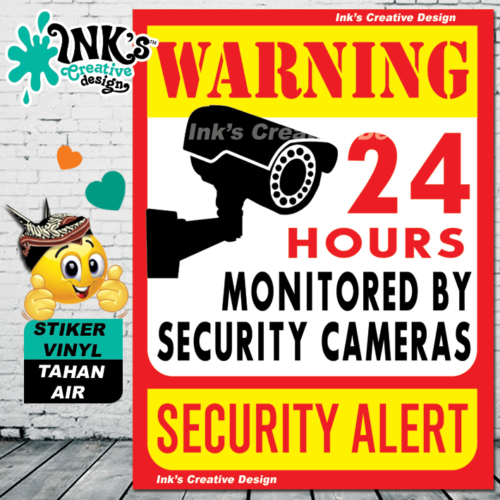 

Stiker CCTV monitored by security camera