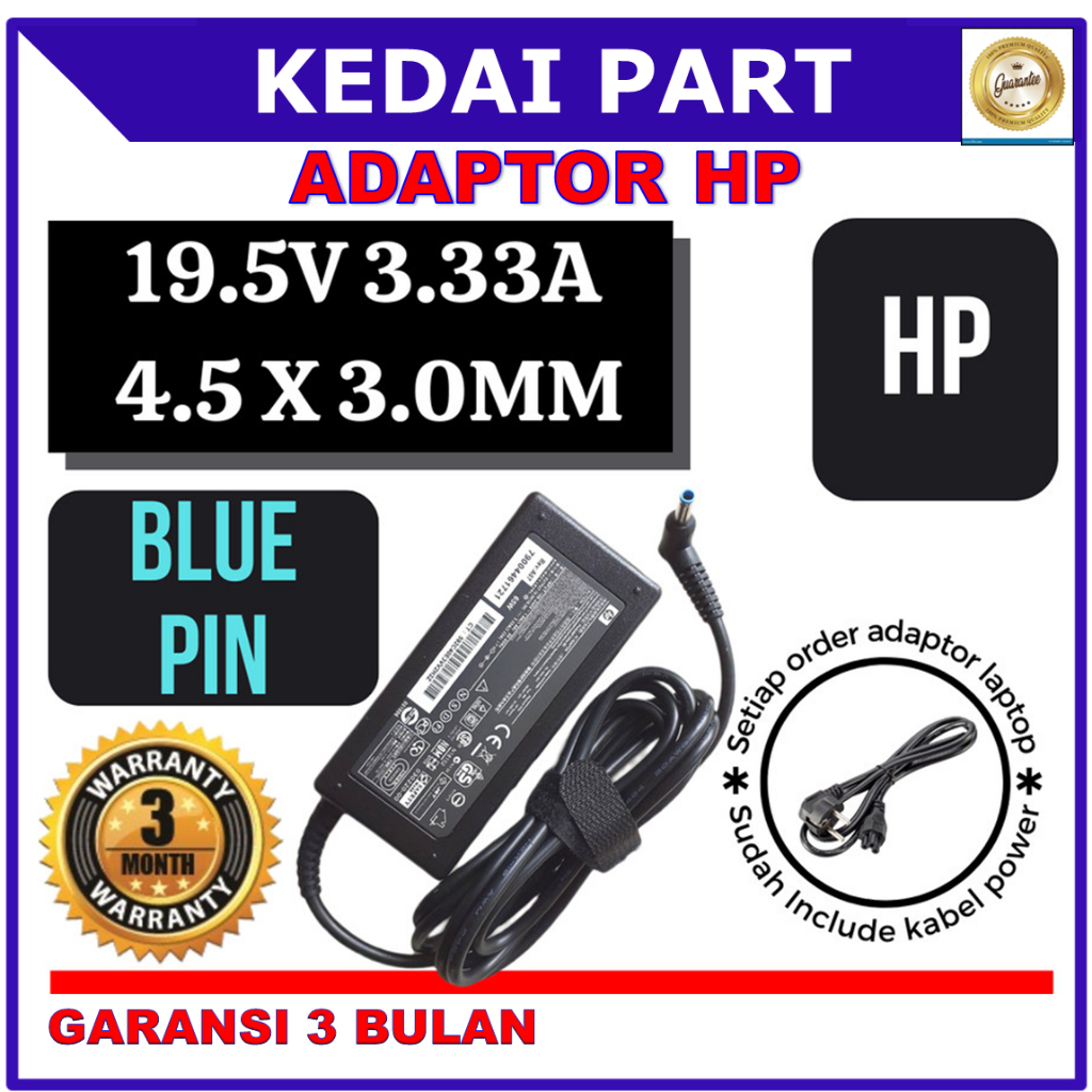 ADAPTOR CHARGER HP PAVILION 14-AB034TX LNGVICP3 SPECTRE X360 ORI