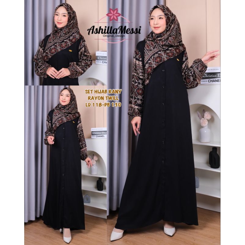 GAMIS SET BILQIS ALEVA ORY ASHILLA MESSI/GAMIS SET HIJAB RAYON TWILL