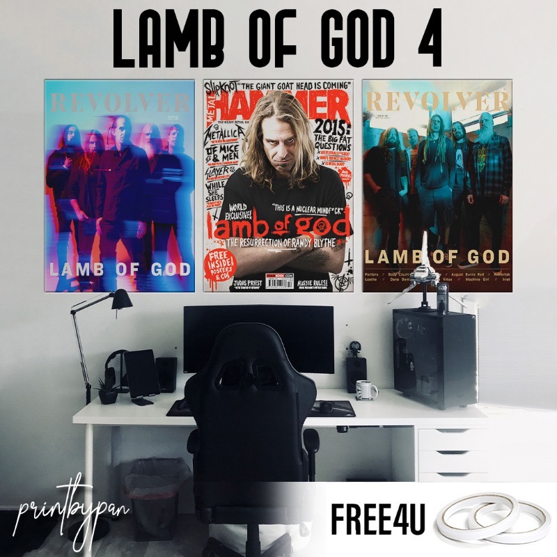 (Part 4) Poster Band Lamb of God LOG  - Poster Dinding Aesthetic - Poster Band Metal Rock Besar A3 A