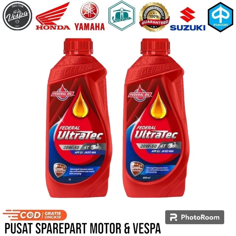 (ORIGINAL) Oli Federal Ultratec 20W-50 - Oli Mesin Motor Non Matic