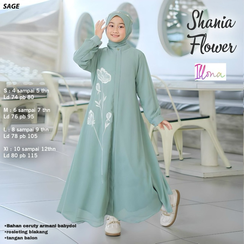 Shania Tania gamis set hijab anak by illona