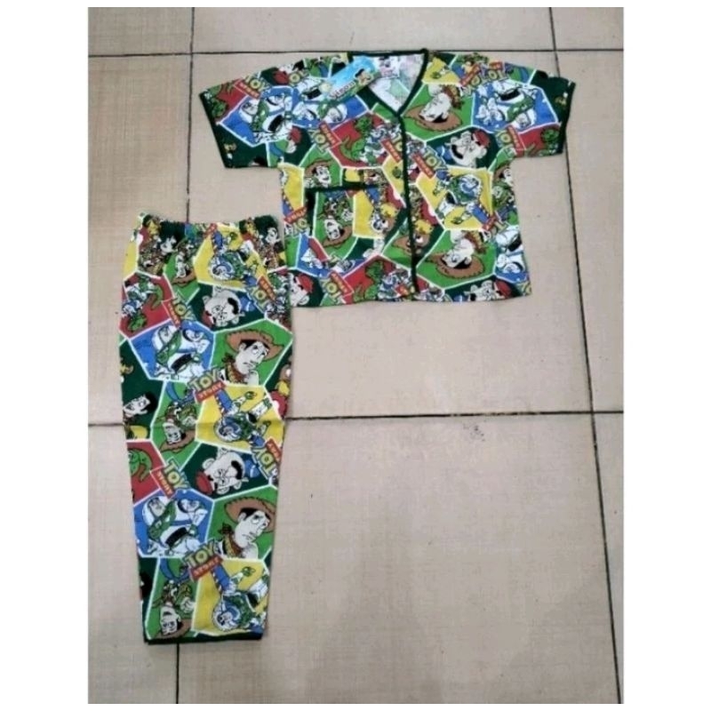 Baju Tidur Anak Cowok Viron 1-16/Piyama Anak Katun Premium Adem