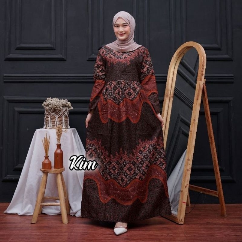 Gamis Batik Murah | Gamis lebaran batik murah busui friendly | Gamis Batik Lebaran Murah busui Frien