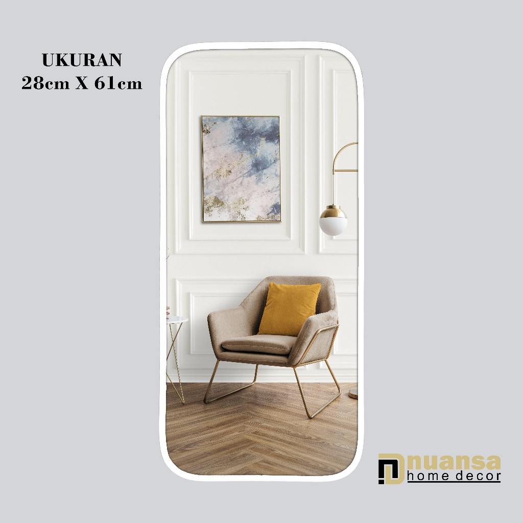 Wave_Dass - Cermin Kotak Aesthetic Minimalis Dinding Tempel Gantung Rias Makeup