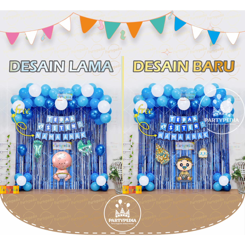 Latopia_ Paket Dekorasi Tedak Siten Anak/Bayi Laki-Laki