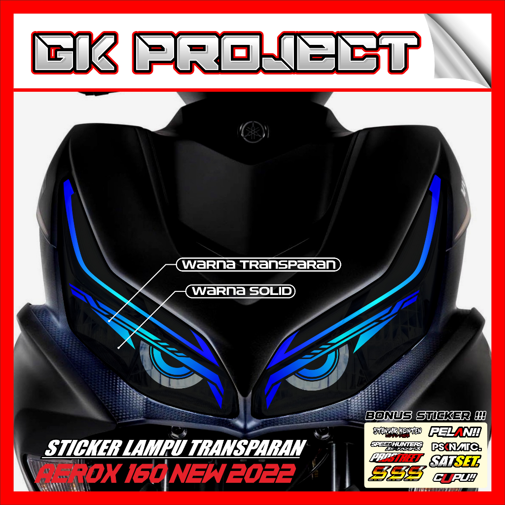mpu AEROX 160 | Stiker Variasi Lampu Alis Motor YAMAHA AEROX 160 New | Stiker Alis AEROX Rgb GK 04