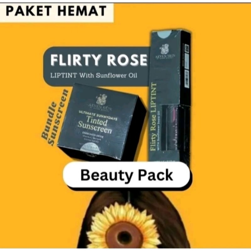 LIPTINT FLIRTY ROSE & SUNSCREEN TINTED ORIGINAL BY AKVEN PAKET HEMAT