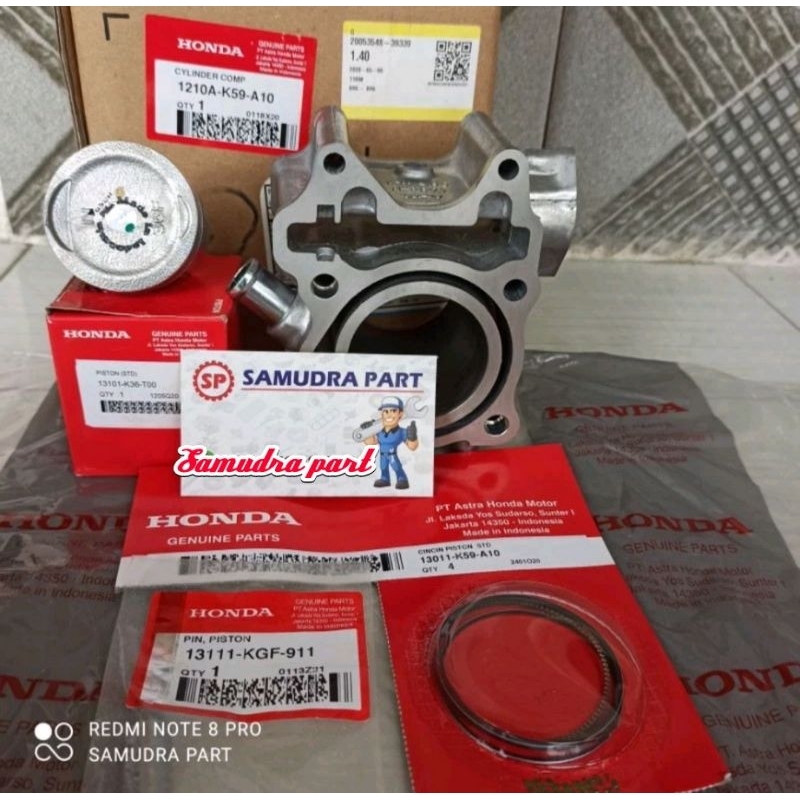 Block Cylinder Blok Vario 150 original set piston kit oversize standar