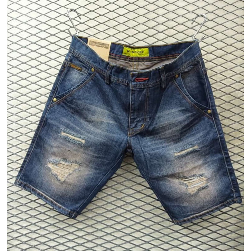 wiscer Jeans pendek sobek original distro // celana pendek sobek pria // wiscer original