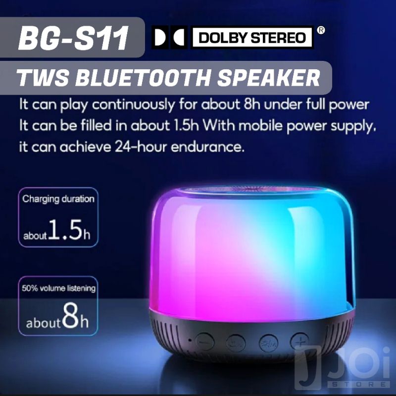 Speaker Bluetooth BG-S11 TWS Hifi Dolby Stereo Sound