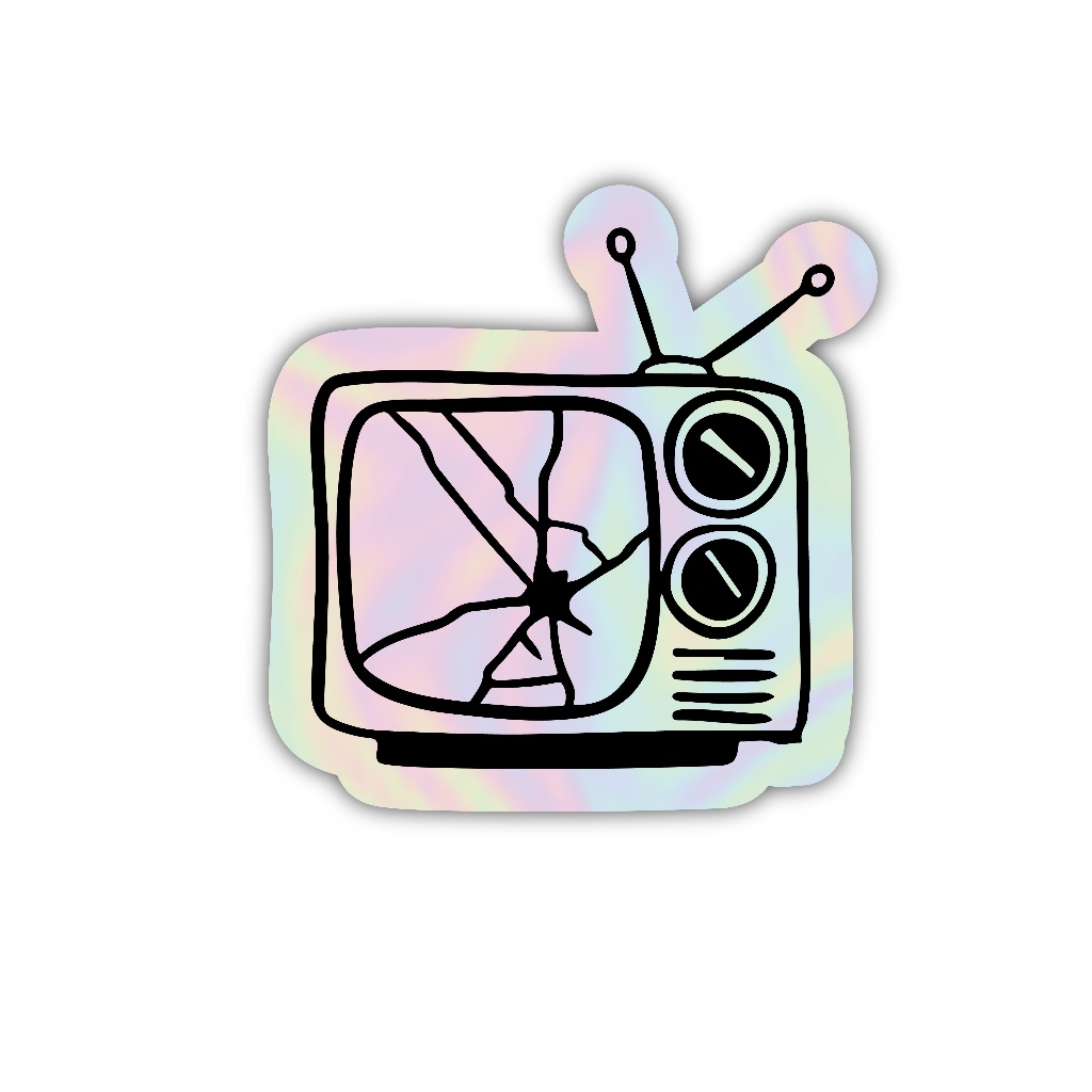 

sticker tv rusak, stiker hologram satuan- Z087