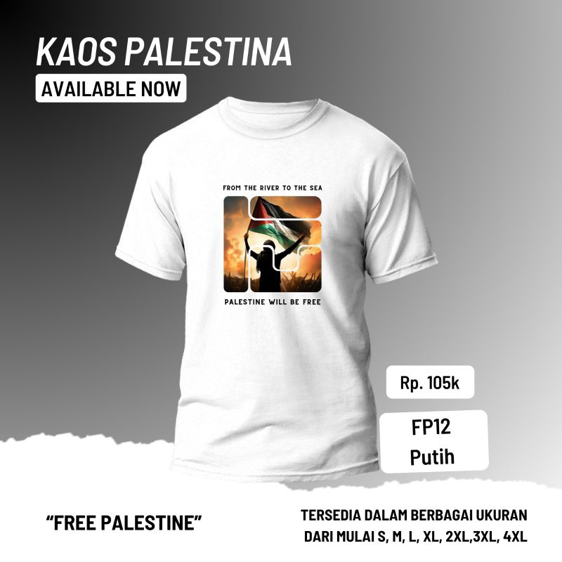 Kaos Muslim Palestina FP12 (Putih)