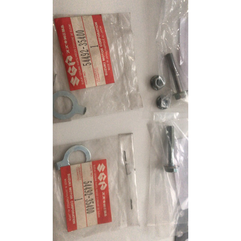 Plat Ketebalan Indikator Kampas Rem Belakang lengkap baut mur pengikat paha rem belakang Satria 2tak