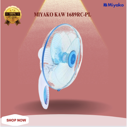 MIYAKO KIPAS ANGIN WALL FAN KAW 1689RC-PL/KAW1689RC-PL/KAW 1689 RC-PL/KAW-1689RC-PL/KAW-1689-RC-PL