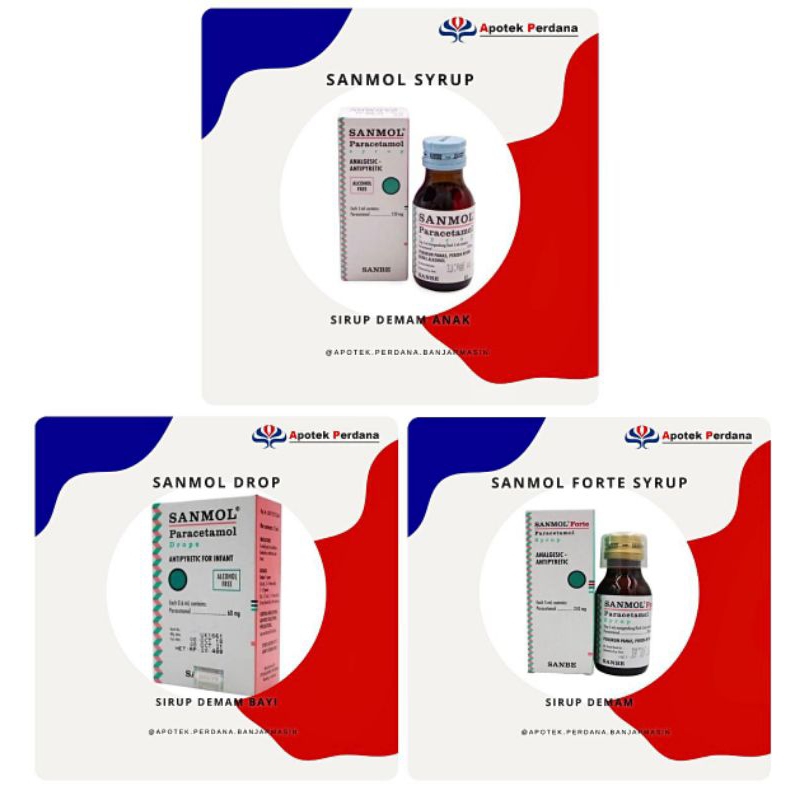 Sanmol Sirup 60Ml - Sanmol Drop 15Ml - Sanmol Forte Sirup 60Ml // SIRUP DEMAM ANAK & BAYI