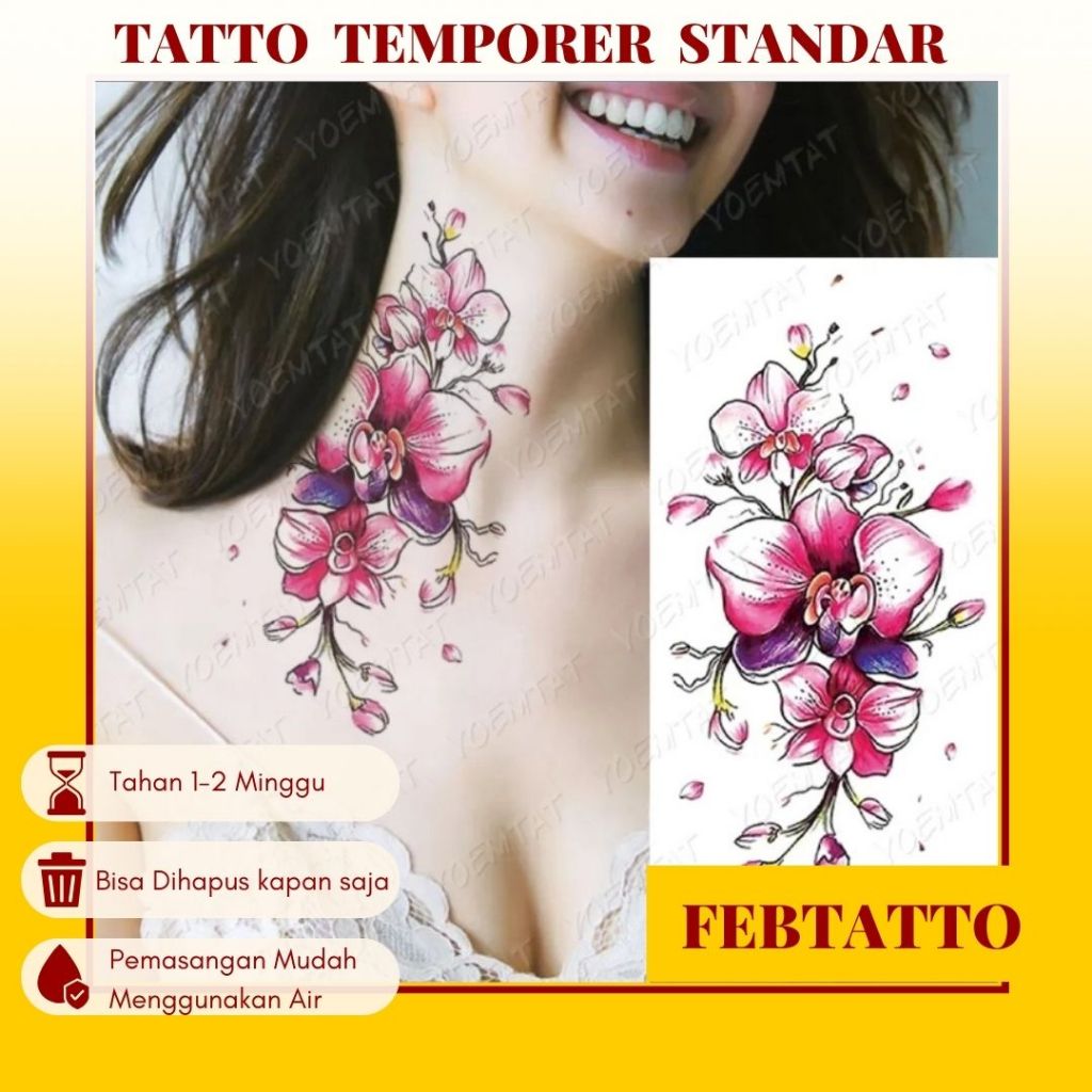 Tato Temporer Ukuran 21cmx11cm Tato Lengan Tato Dada Tato tangan Tato Kaki Tato Punggung Tato Jari  