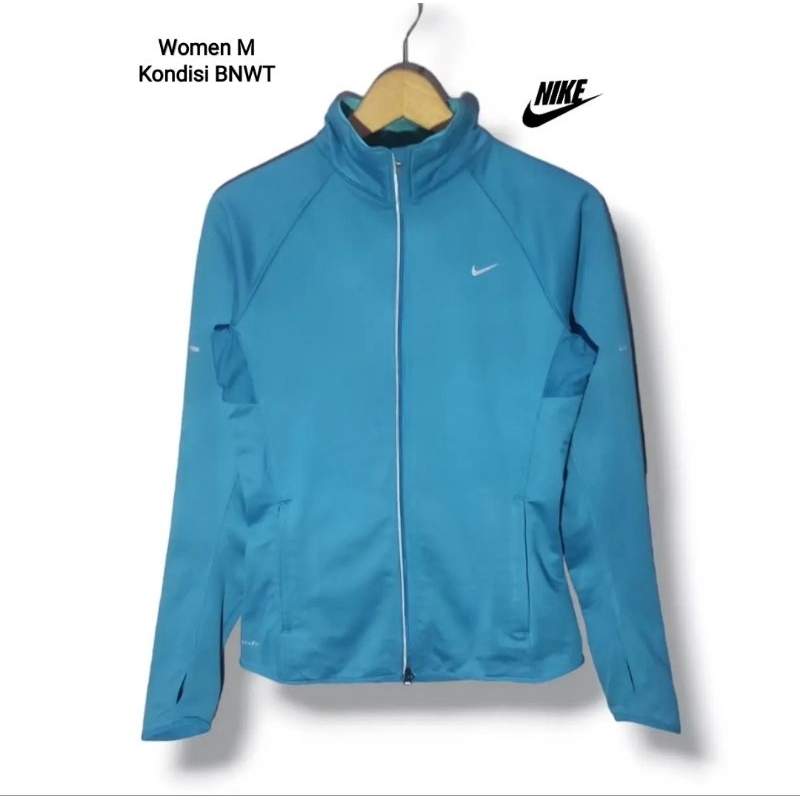 BNWT NIKE Women Dri-Fit Sport Jacket Blue Size tag M (P62xL45) jaket olahraga wanita