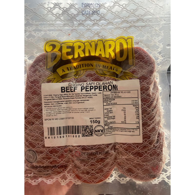 

beef pepperoni bernadi 150 gram
