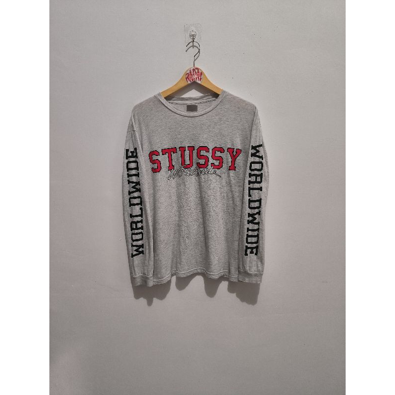 KAOS TSHIRT LONG SLEEVE STUSSY SPELLOUT