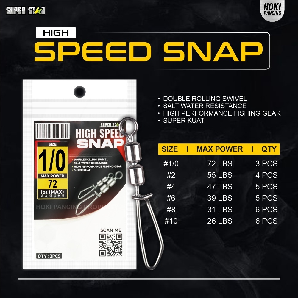 HIGH SPEED SNAP SUPERSTAR | Snap Double Rolling Swivel Galatama | Kili kili Casting Snap High Speed 