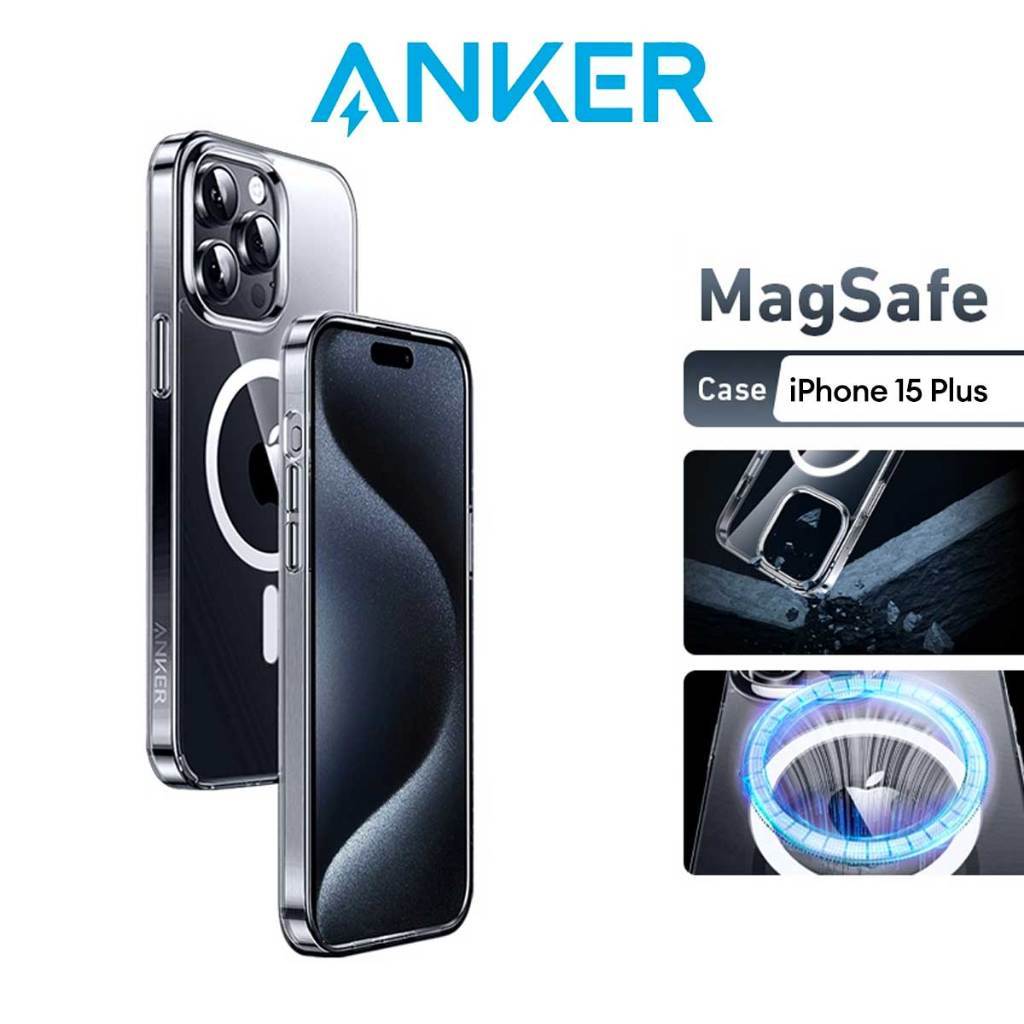 Anker iPhone 15 Plus Case Magsafe Case Clear Magnetic Phone Casing Cover (A90A6)