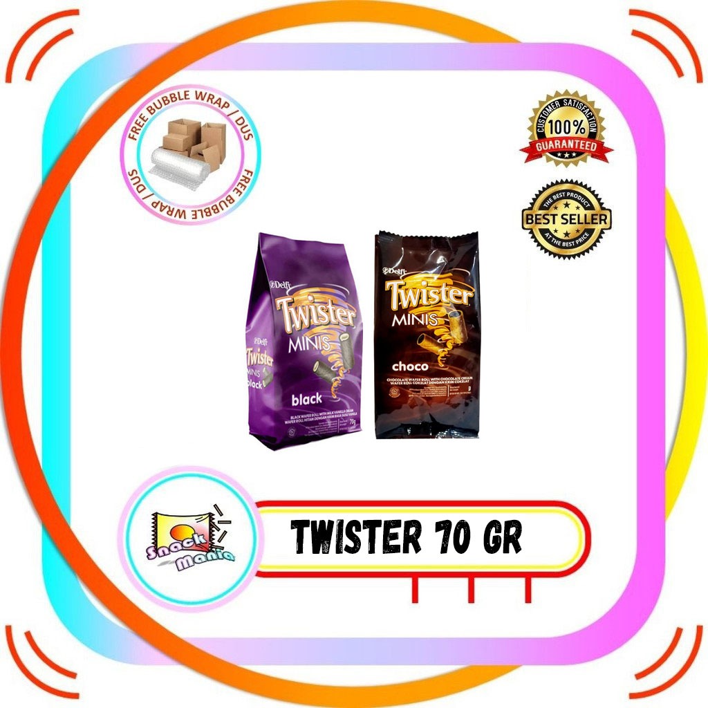 

Delfi Twister Minis Black Vanilla - Choco Wafer Roll 70 gr