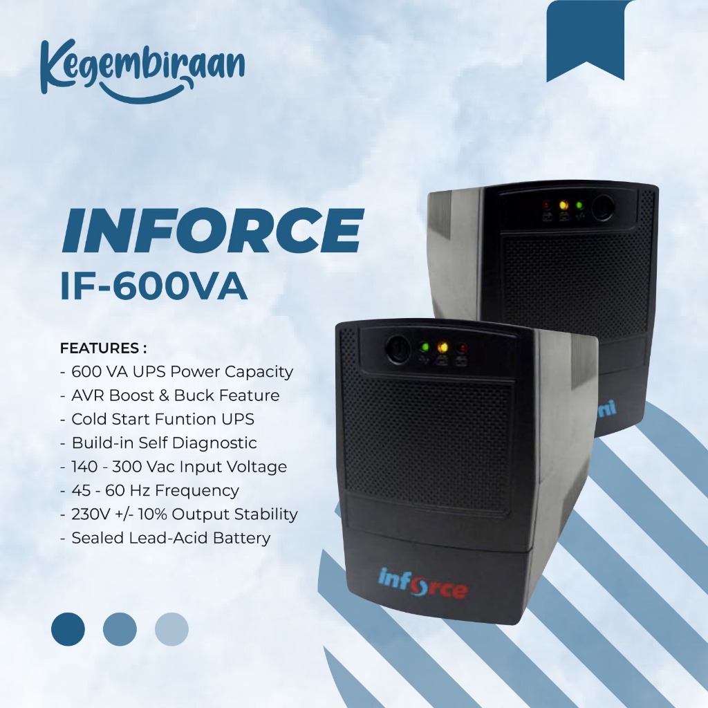 Inforce UPS IF 600VA Stabilizer / Stavolt 600VA UPS PC Komputer