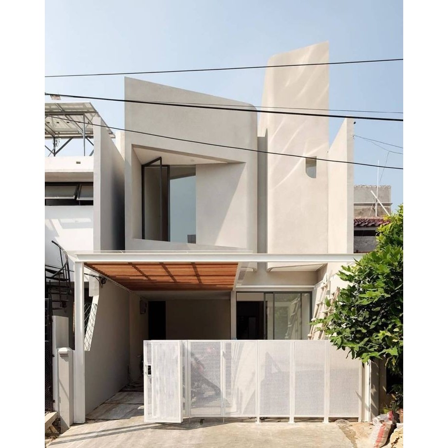 Pagar kanopi rumah mewah minimalis