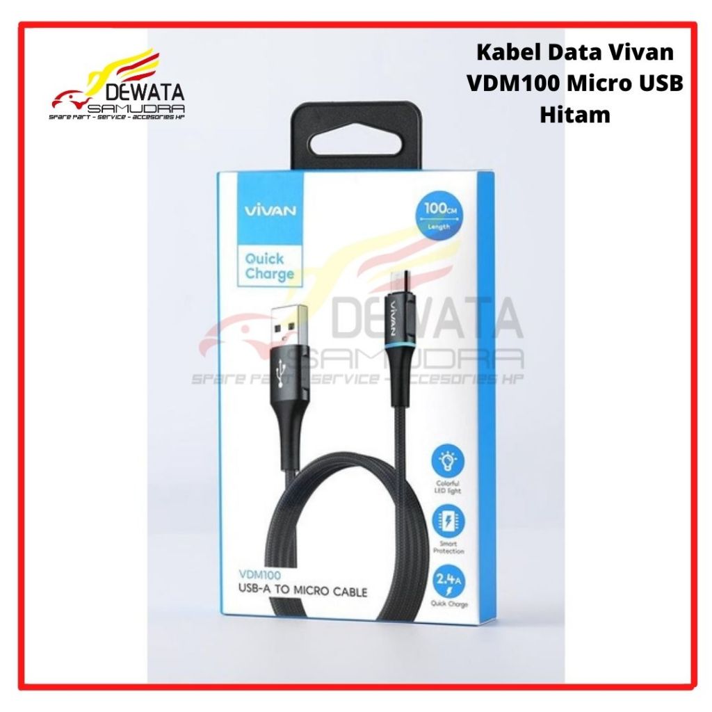 Kabel Data / Kabel USB Vivan VDM100 Micro USB Hitam