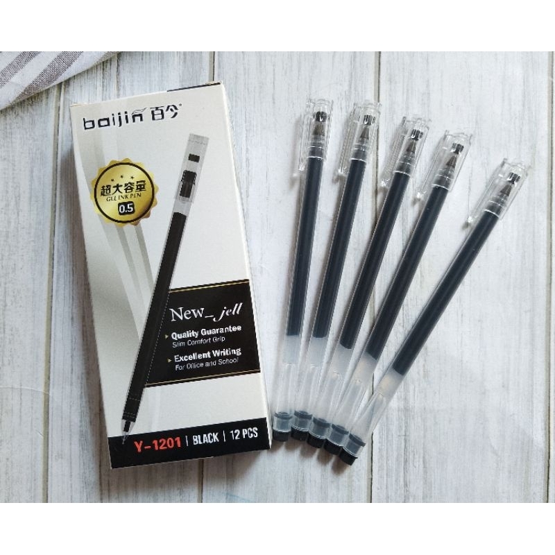 

(12PC) BULPOIN GEL Y-1201 BOIJIN HITAM 0.5