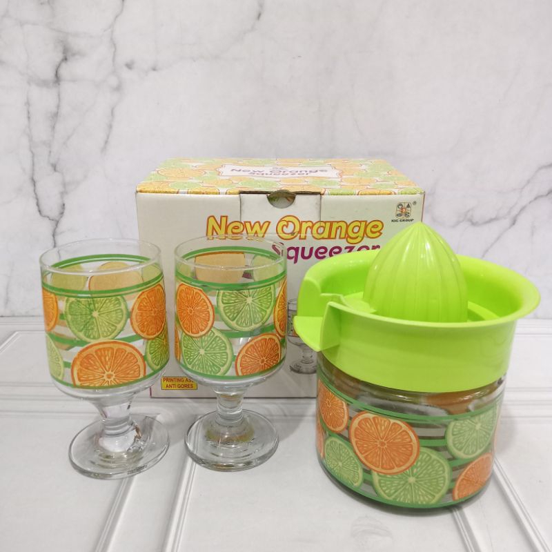 DRINK SET SQUEZER 3PCS/ PITCHER SET MOTIF JERUK
