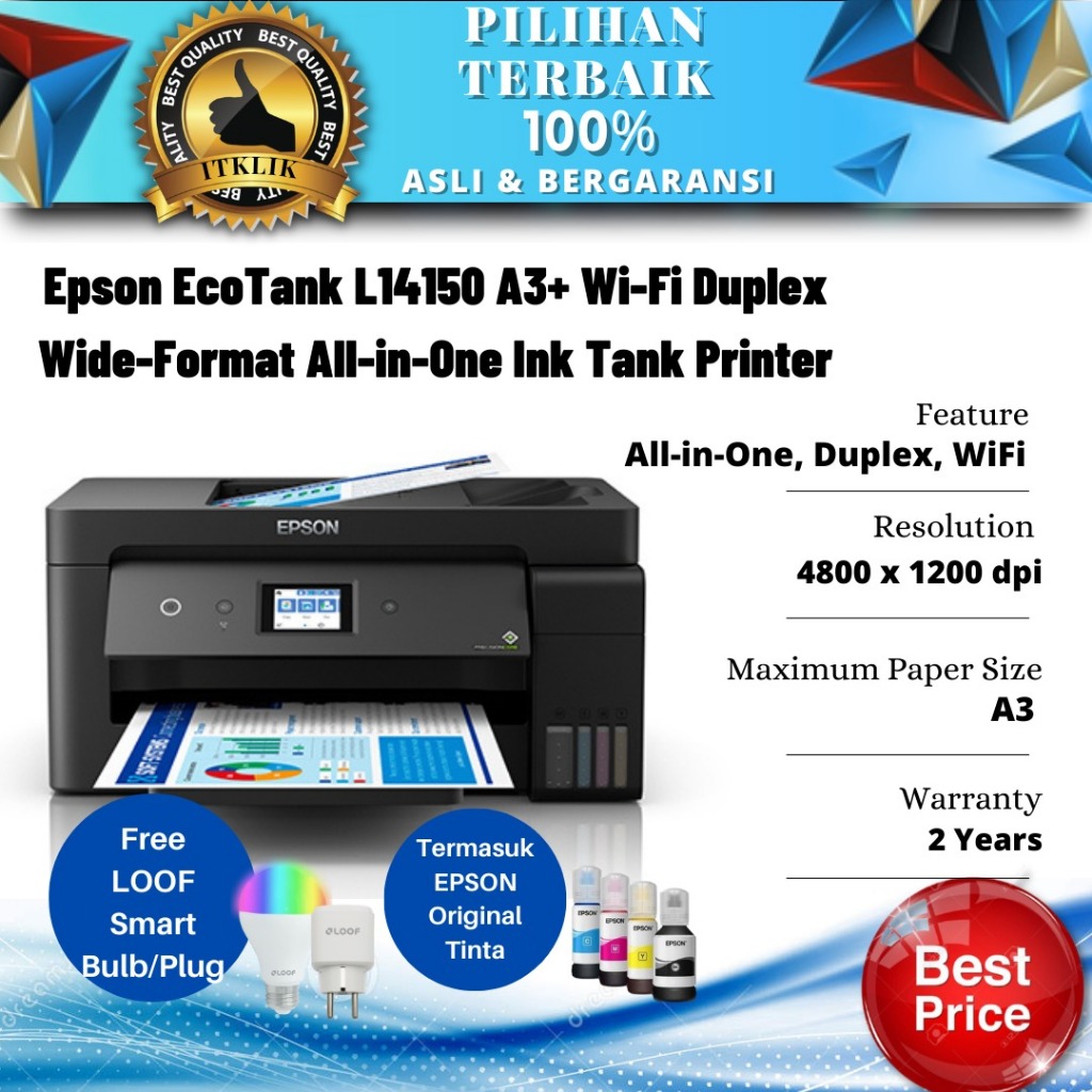 Epson Printer L14150 A3+ WiFi Print Scan Copy Duplex Fax
