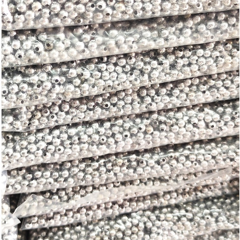 Manik Mote Mutiara Bulat Perak Silver 1 Pon