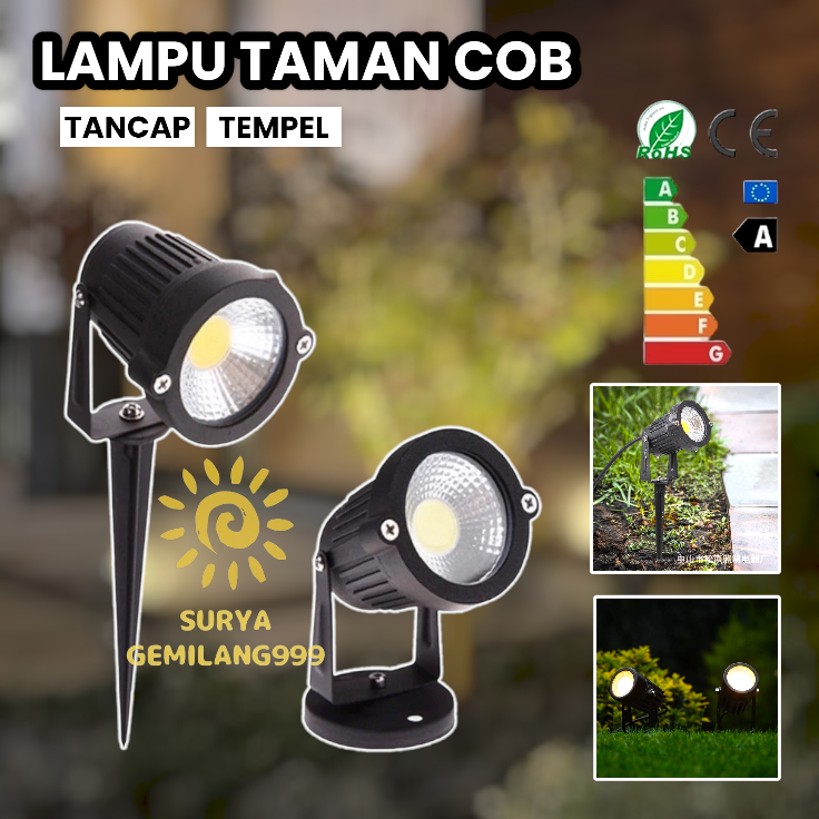 LAMPU TAMAN LED COB  6 WATT/ 6 MATA / LAMPU SOROT TAMAN / LAMPU TAMAN TANCAP / LAMPU TAMAN TEMPEL/ P
