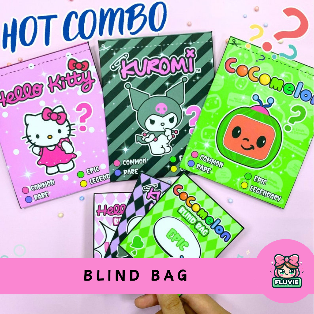 Toca Boca Quite Book Paper Doll | Blind Bag Kuromi Hello Kitty Cocomellon  | Boneka Kertas Buku | Ba