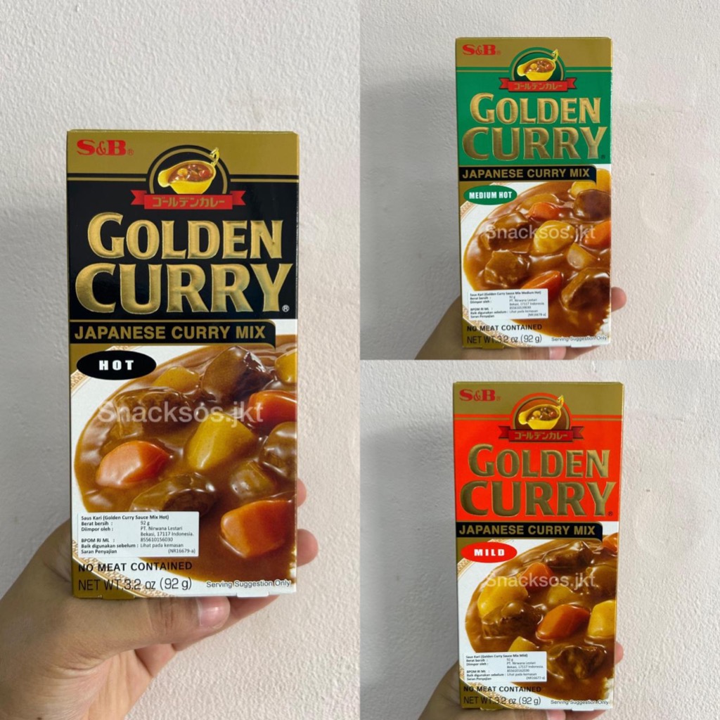 

S&B GOLDEN CURRY MIX JAPANESE MILD / MEDIUM HOT / HOT - Japan Kari 92G