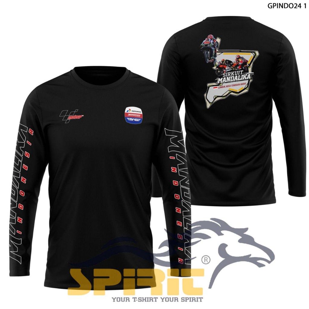 Kaos Sirkuit Mandalika Indonesia Kaos GP Indonesia Baju kaos Motor GP Sirkuit Mandalika Lengan Panja